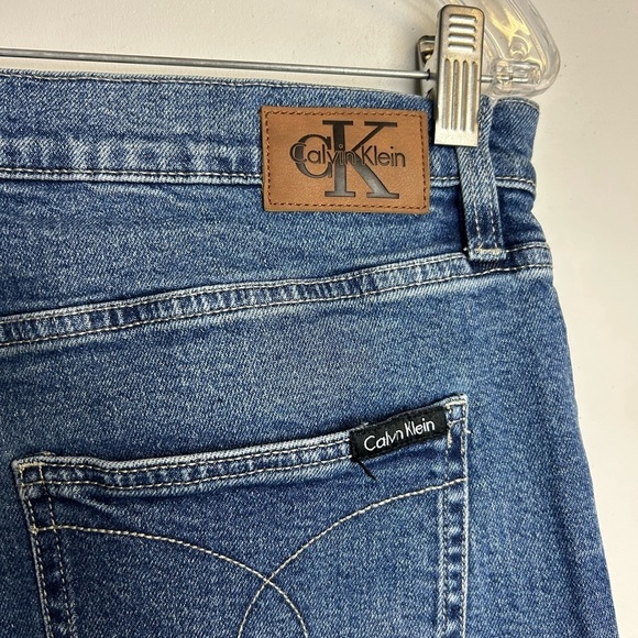 Calvin Klein Straight Jeans Women Blue Denim Plus 14 (34.5X27) Casual Stretch - Picture 7 of 14